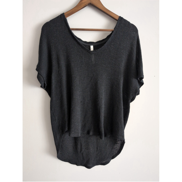Babaton Tops - The Group Babaton Black Rayon Open Knit Dolman Sleeve Top Womens S Beach Sheer